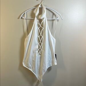 5/$25 BUNDLE Express Off-White Halter Bodysuit NEVER WORN